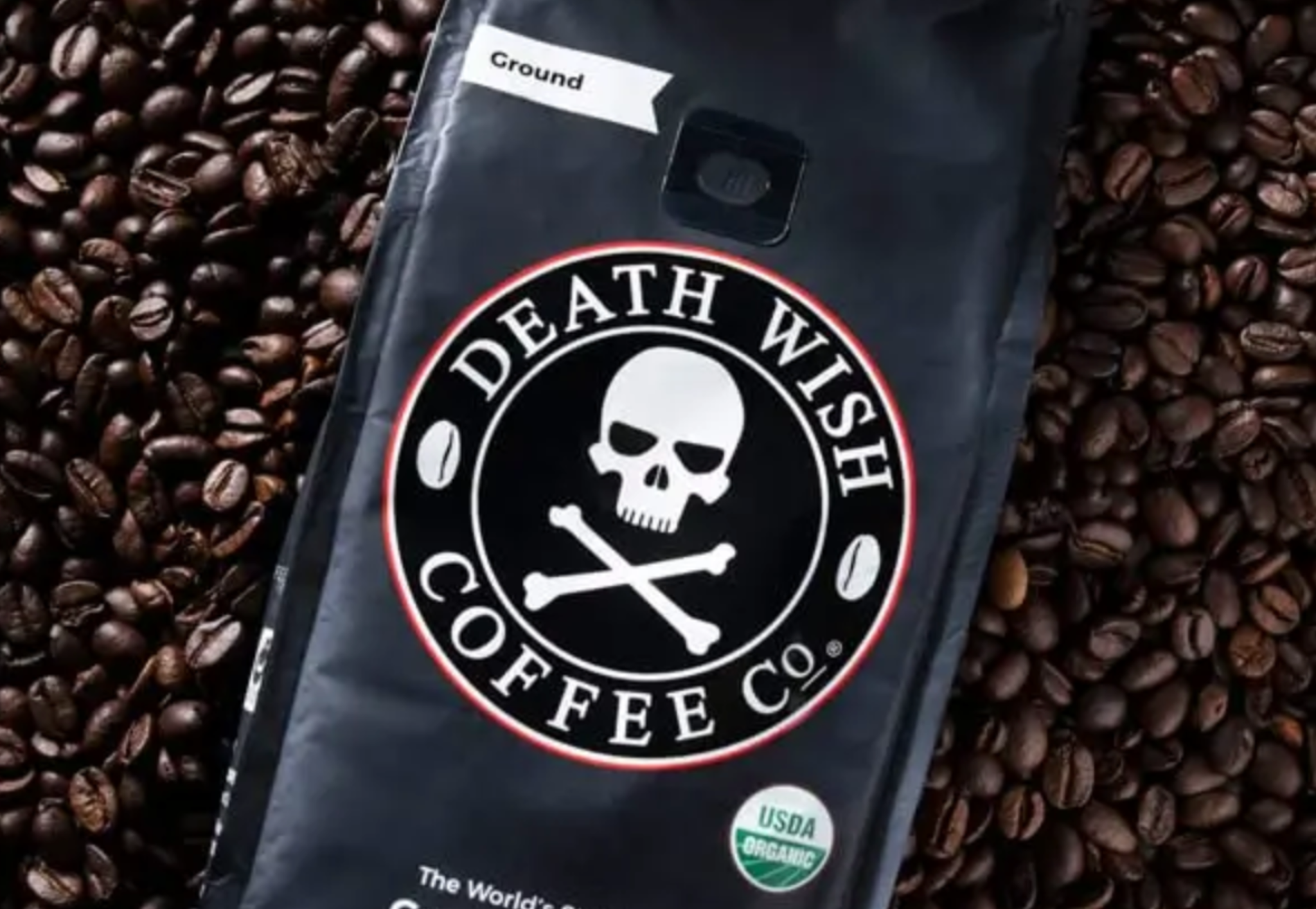 Death Wish Coffee Bag and Beans